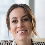 Pc,Screen,View,,Head,Shot,Portrait,Businesswoman,Makes,Videocall,Looks